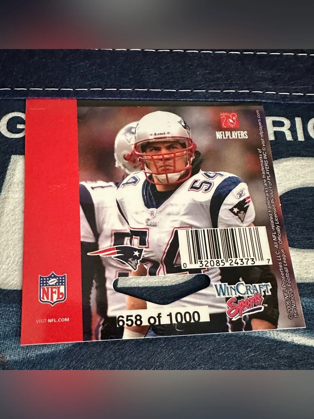 New England Patriots Tedy Bruschi NOS WinCraft Limited Edition #658/1000